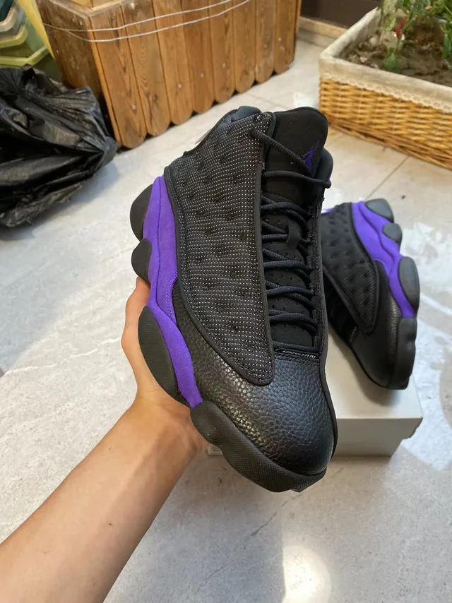 Air Jordan 13 Black Purple Basketball Shoes 2