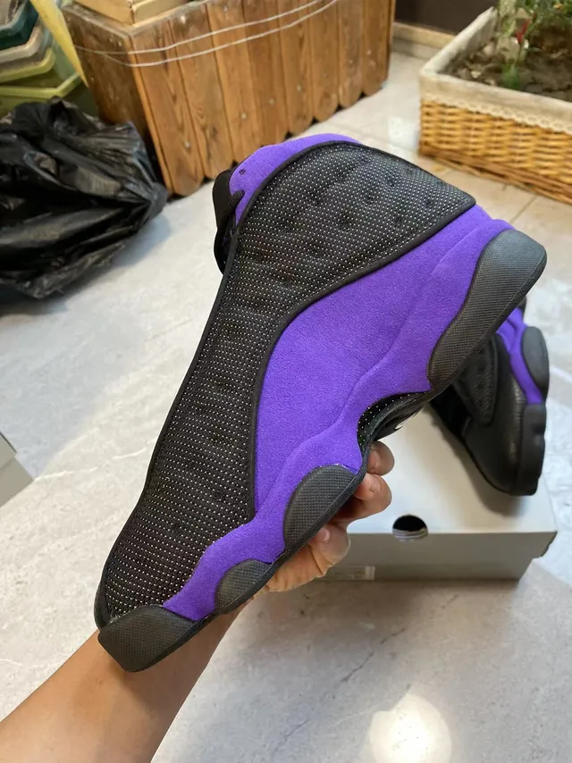Air Jordan 13 Black Purple Basketball Shoes 4