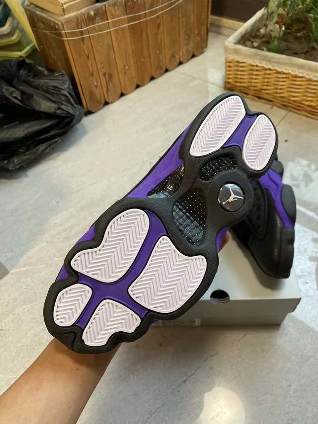 Air Jordan 13 Black Purple Basketball Shoes 5
