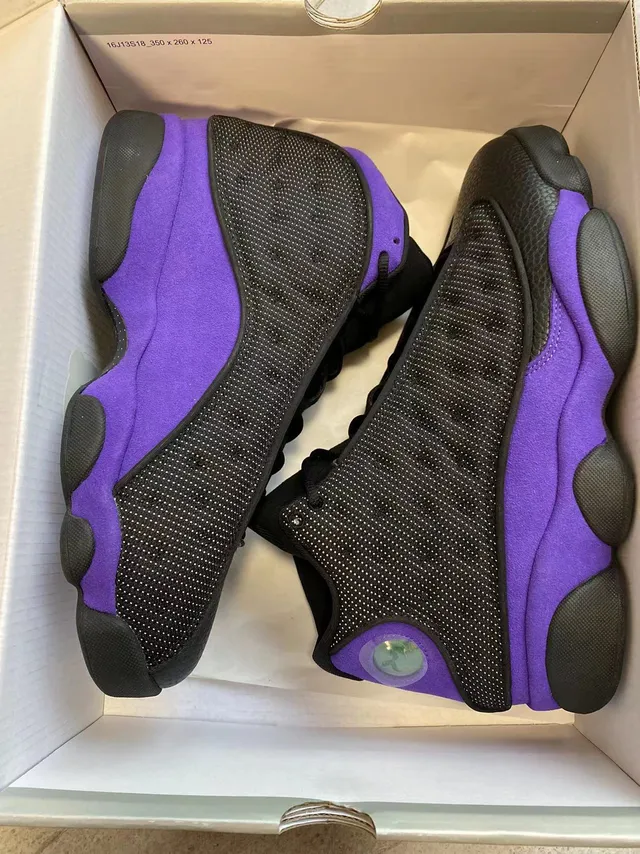 Air Jordan 13 Black Purple Basketball Shoes 7