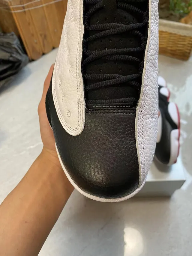 Air Jordan 13 Black White Red Quilted Leather Basketball Shoes 3