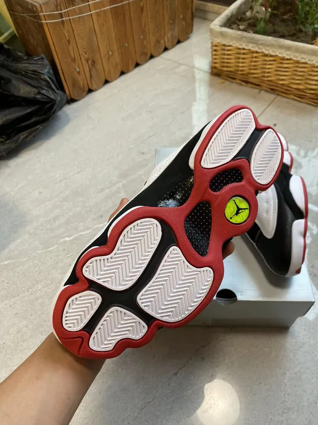 Air Jordan 13 Black White Red Quilted Leather Basketball Shoes 5