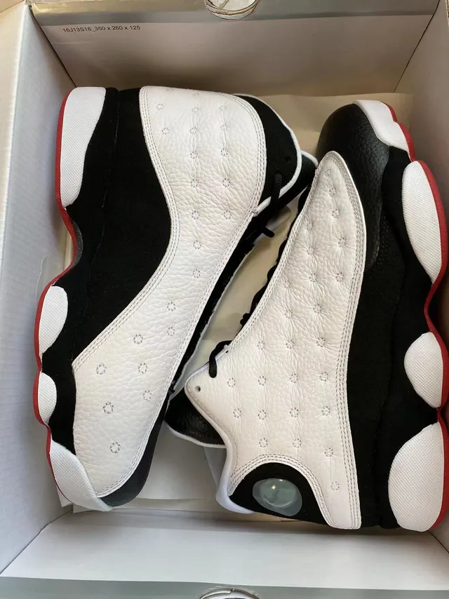 Air Jordan 13 Black White Red Quilted Leather Basketball Shoes 7
