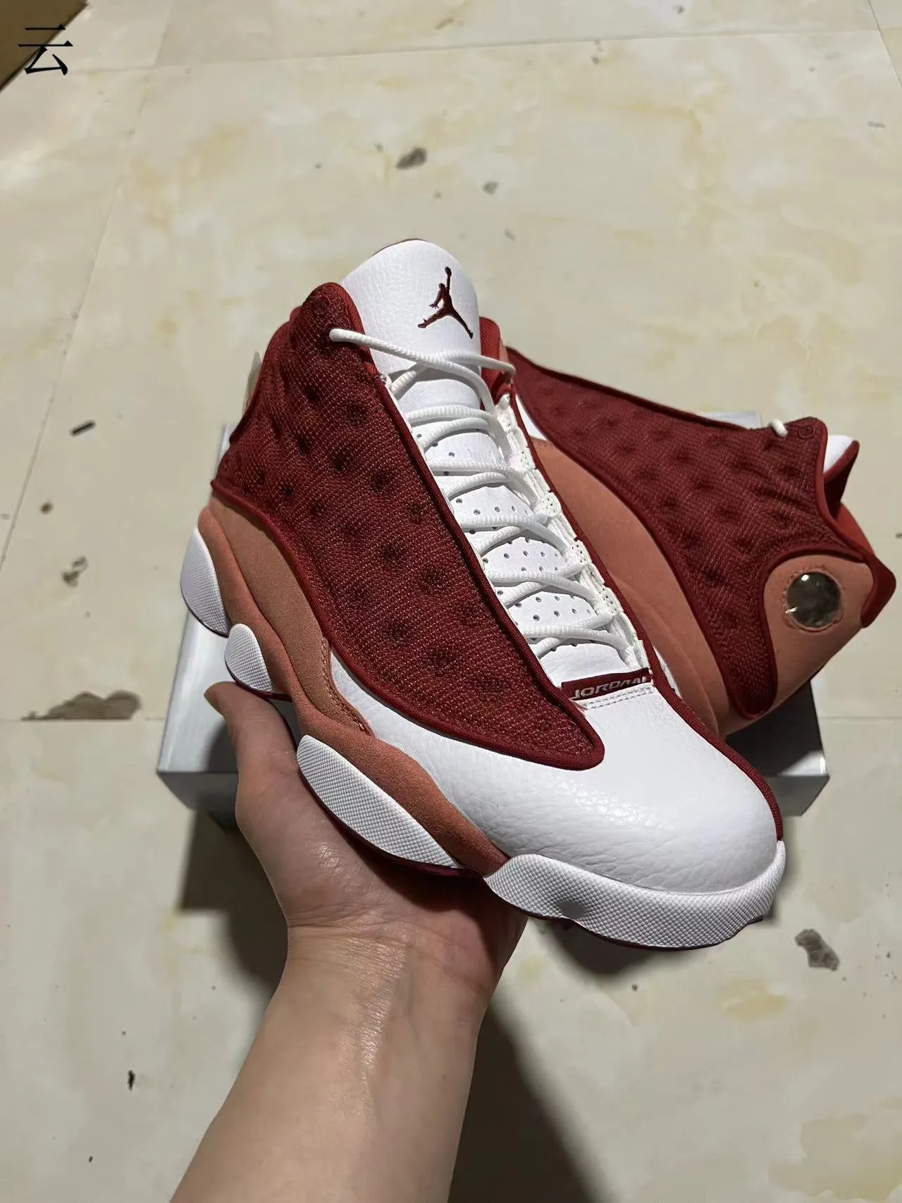 Air Jordan 13 Red and Dusty Rose High-Top Basketball Shoes 2
