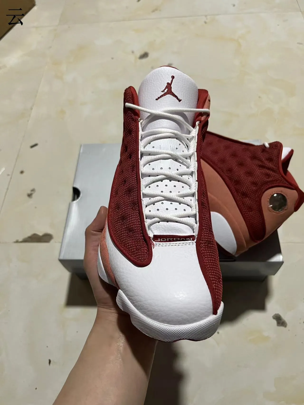 Air Jordan 13 Red and Dusty Rose High-Top Basketball Shoes 3