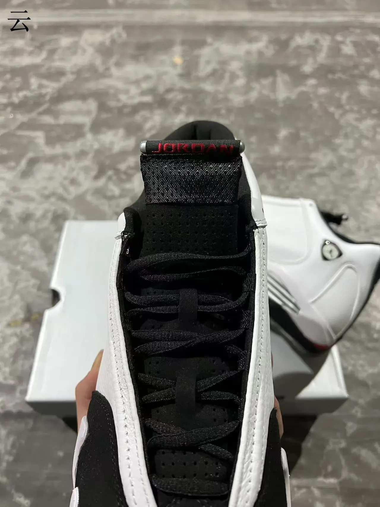 Air Jordan 14 Blanc Noir Rouge Chaussures de Basketball 4
