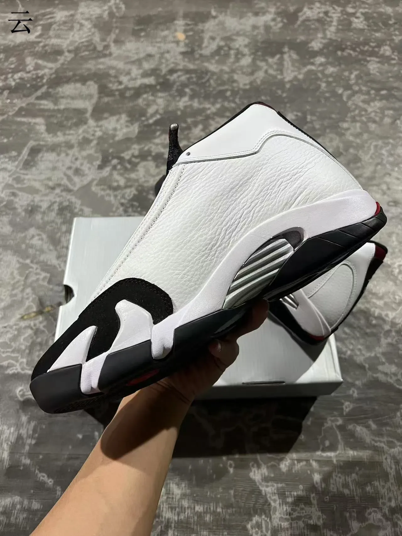 Air Jordan 14 Blanc Noir Rouge Chaussures de Basketball 5