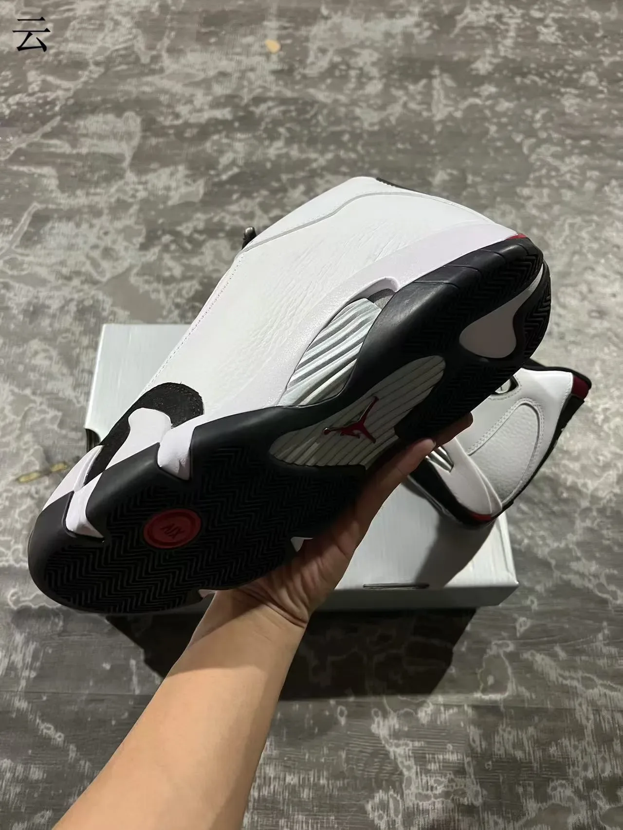 Air Jordan 14 Blanc Noir Rouge Chaussures de Basketball 6