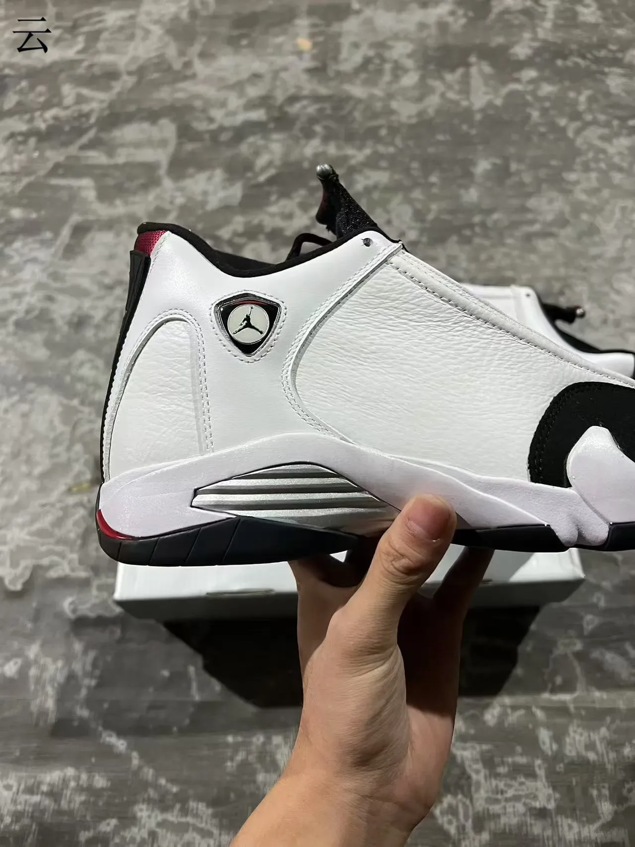Air Jordan 14 Blanc Noir Rouge Chaussures de Basketball 7