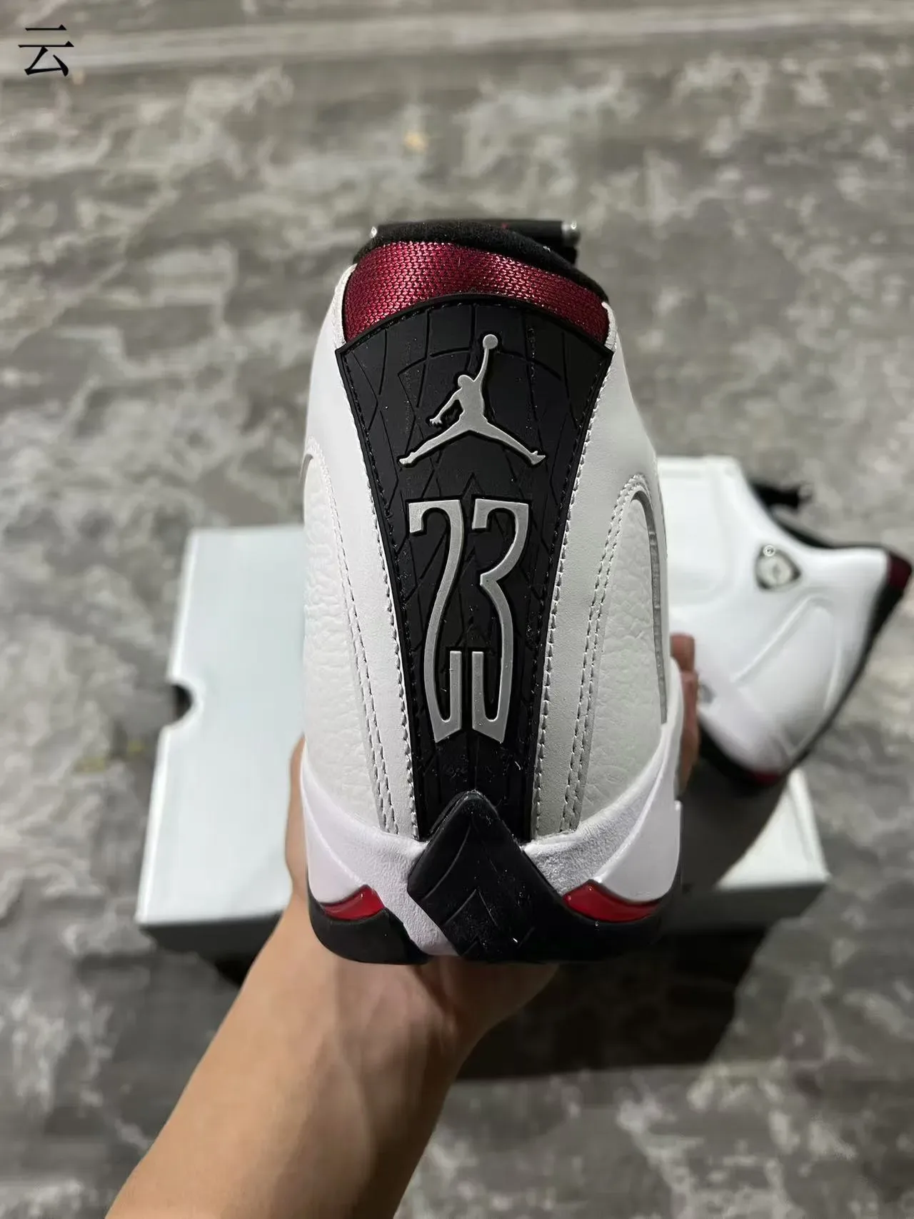 Air Jordan 14 Blanc Noir Rouge Chaussures de Basketball 8