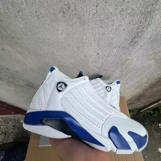 Air Jordan 14 White Royal Blue Basketball Shoes
