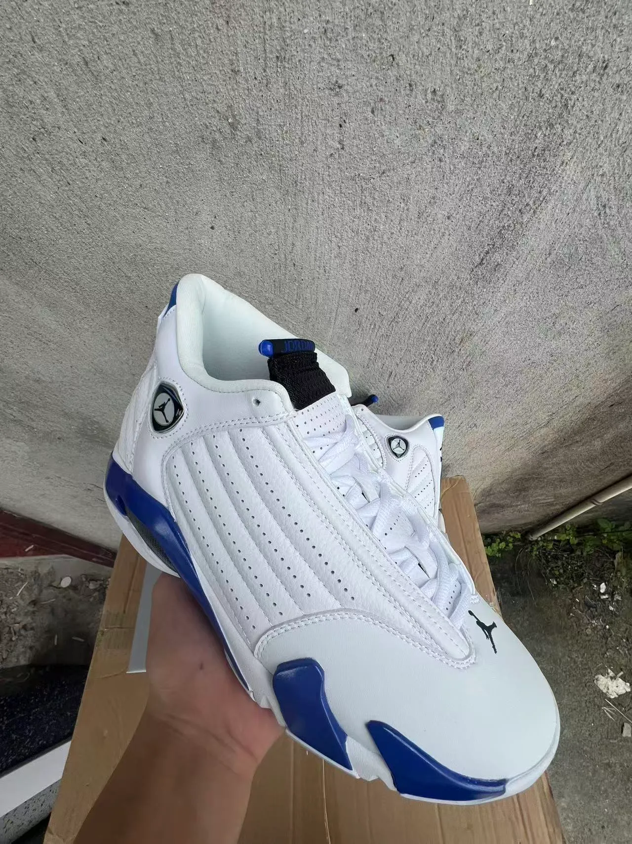 Air Jordan 14 White Royal Blue Basketball Shoes 2
