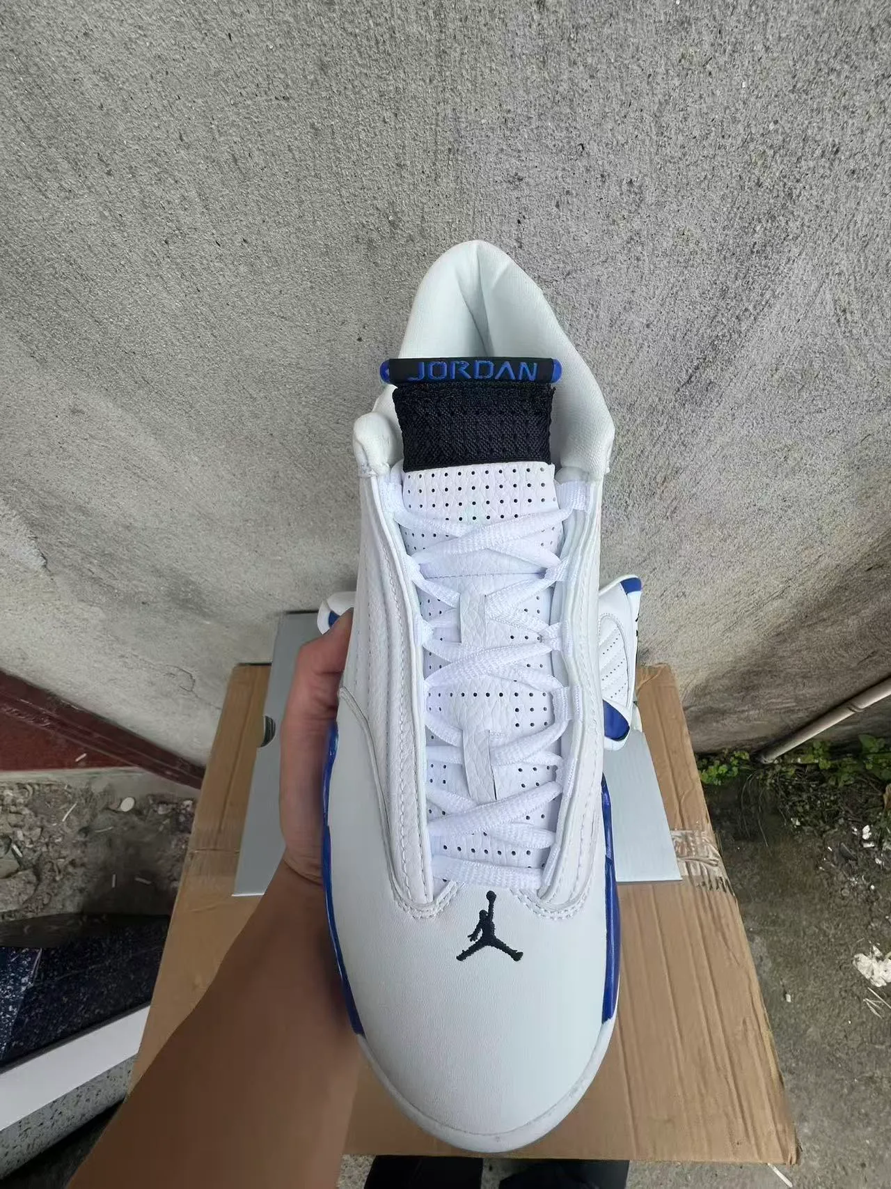 Air Jordan 14 White Royal Blue Basketball Shoes 3