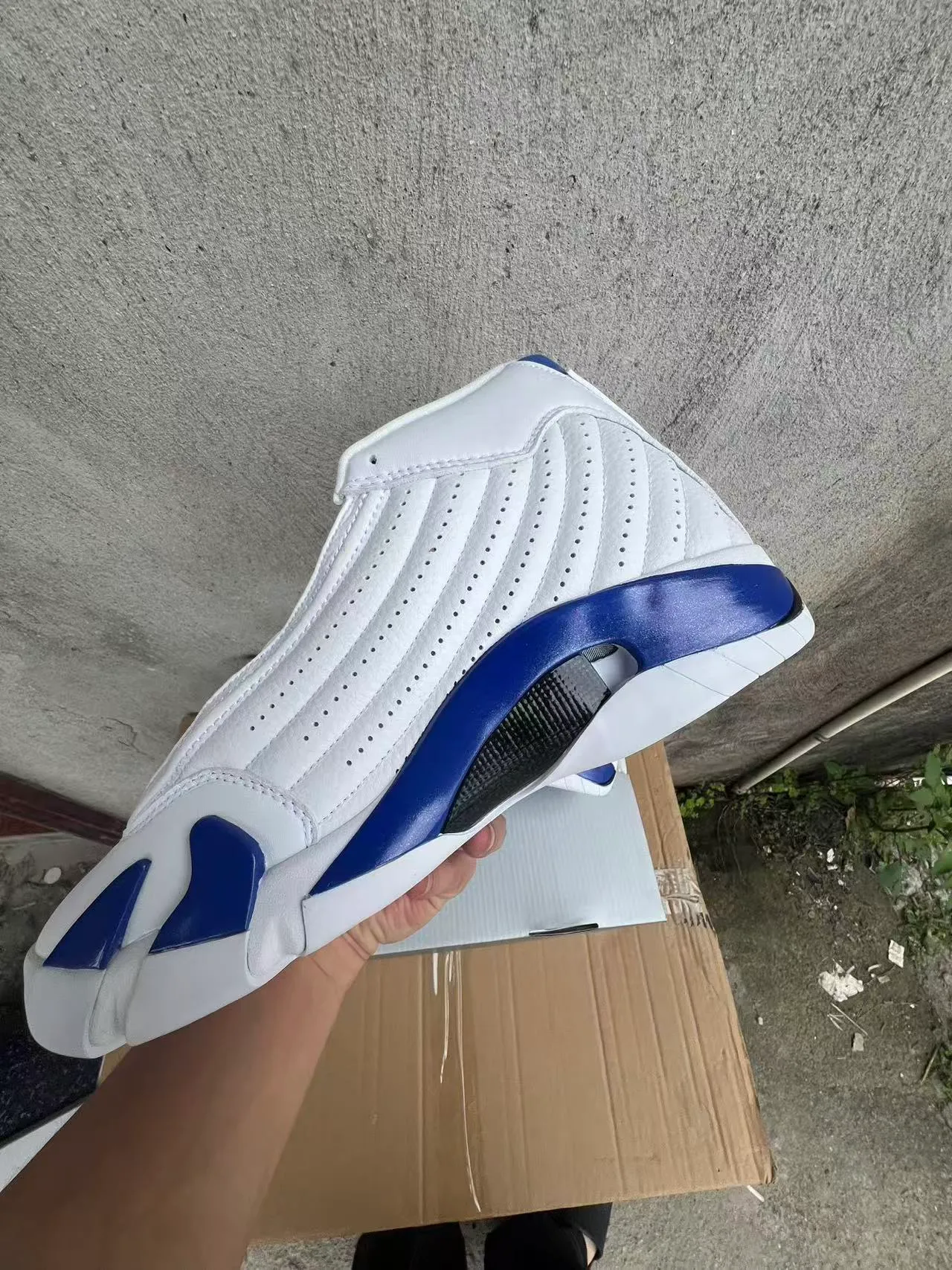 Air Jordan 14 White Royal Blue Basketball Shoes 5