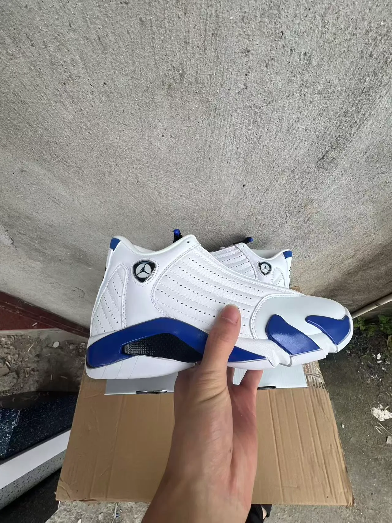 Air Jordan 14 White Royal Blue Basketball Shoes 7
