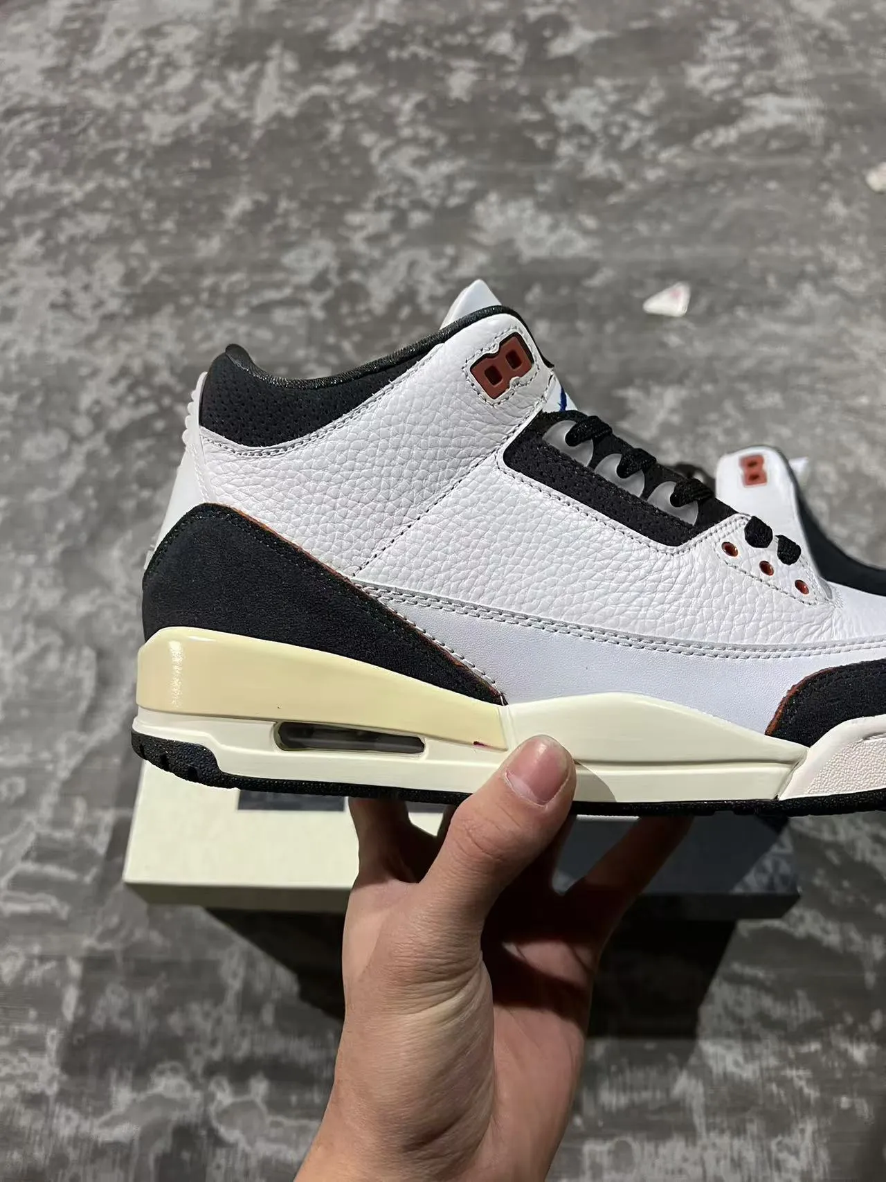 Air Jordan 3 White Black Cream Basketball Shoes 7