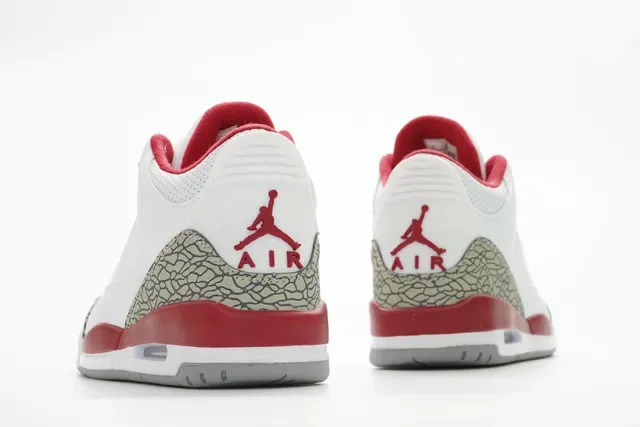 Air Jordan 3 Tênis de Basquete Branco Cemento Vermelho 7