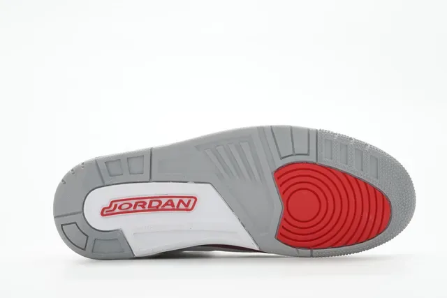 Air Jordan 3 Tênis de Basquete Branco Cemento Vermelho 8