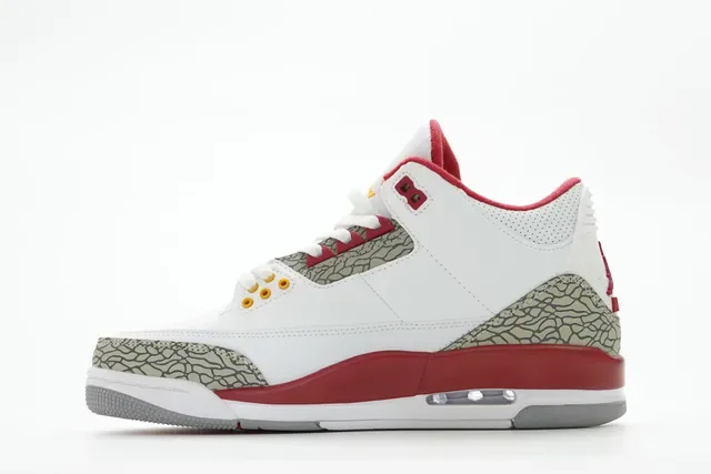 Air Jordan 3 Tênis de Basquete Branco Cemento Vermelho 9
