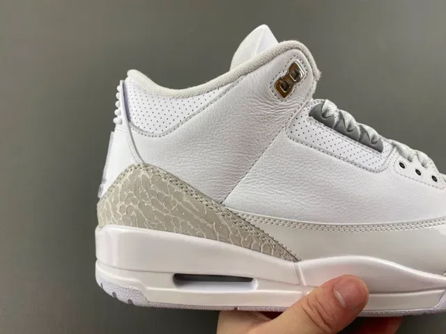 Air Jordan 3 Chaussures de Basketball avec Impression d'Éléphant Blanc 3