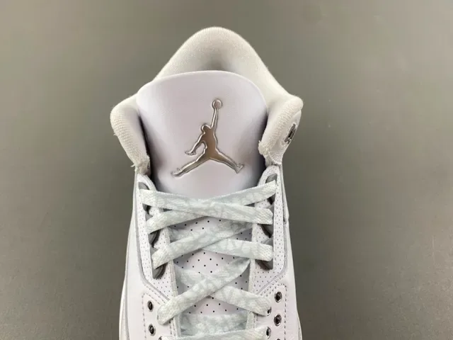 Air Jordan 3 Chaussures de Basketball avec Impression d'Éléphant Blanc 6