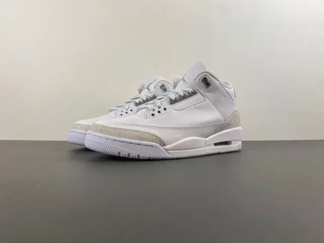 Air Jordan 3 Chaussures de Basketball avec Impression d'Éléphant Blanc 10