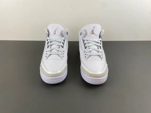 Air Jordan 3 Chaussures de Basketball avec Impression d'Éléphant Blanc 11