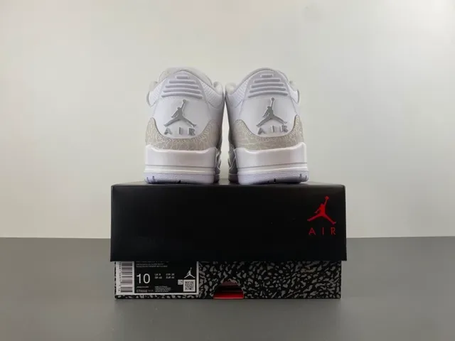 Air Jordan 3 Chaussures de Basketball avec Impression d'Éléphant Blanc 17