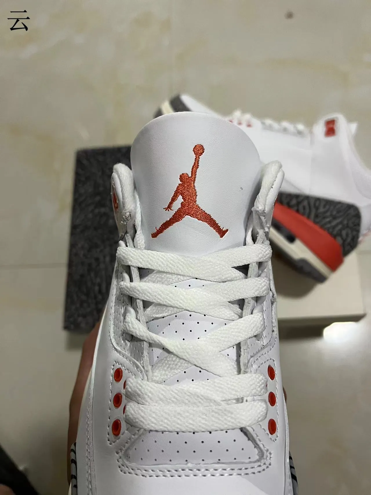 Air Jordan 3 White Orange Elephant Print Basketball Shoes 4