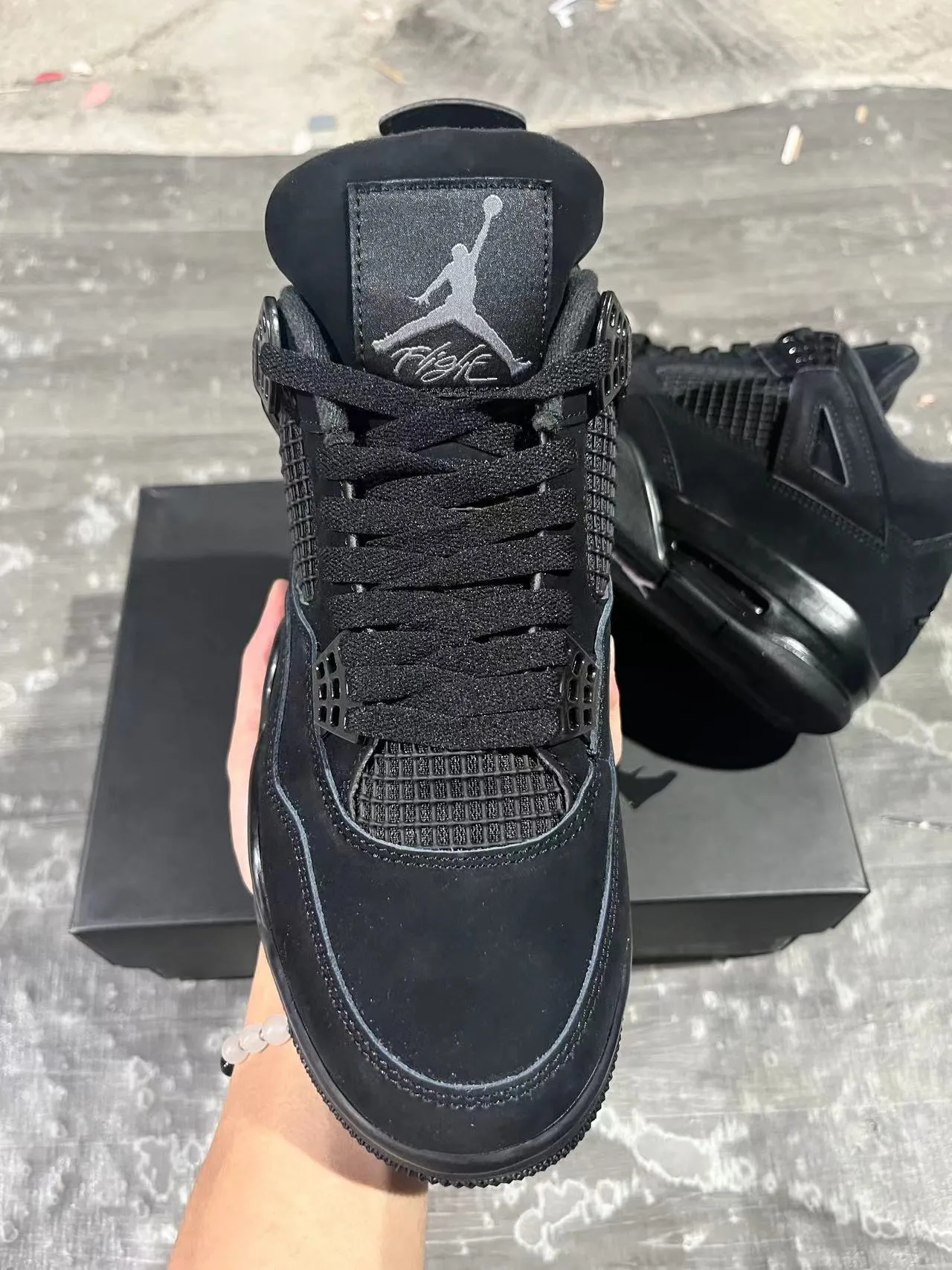 Air Jordan 4 All-Black Basketball Shoes 3