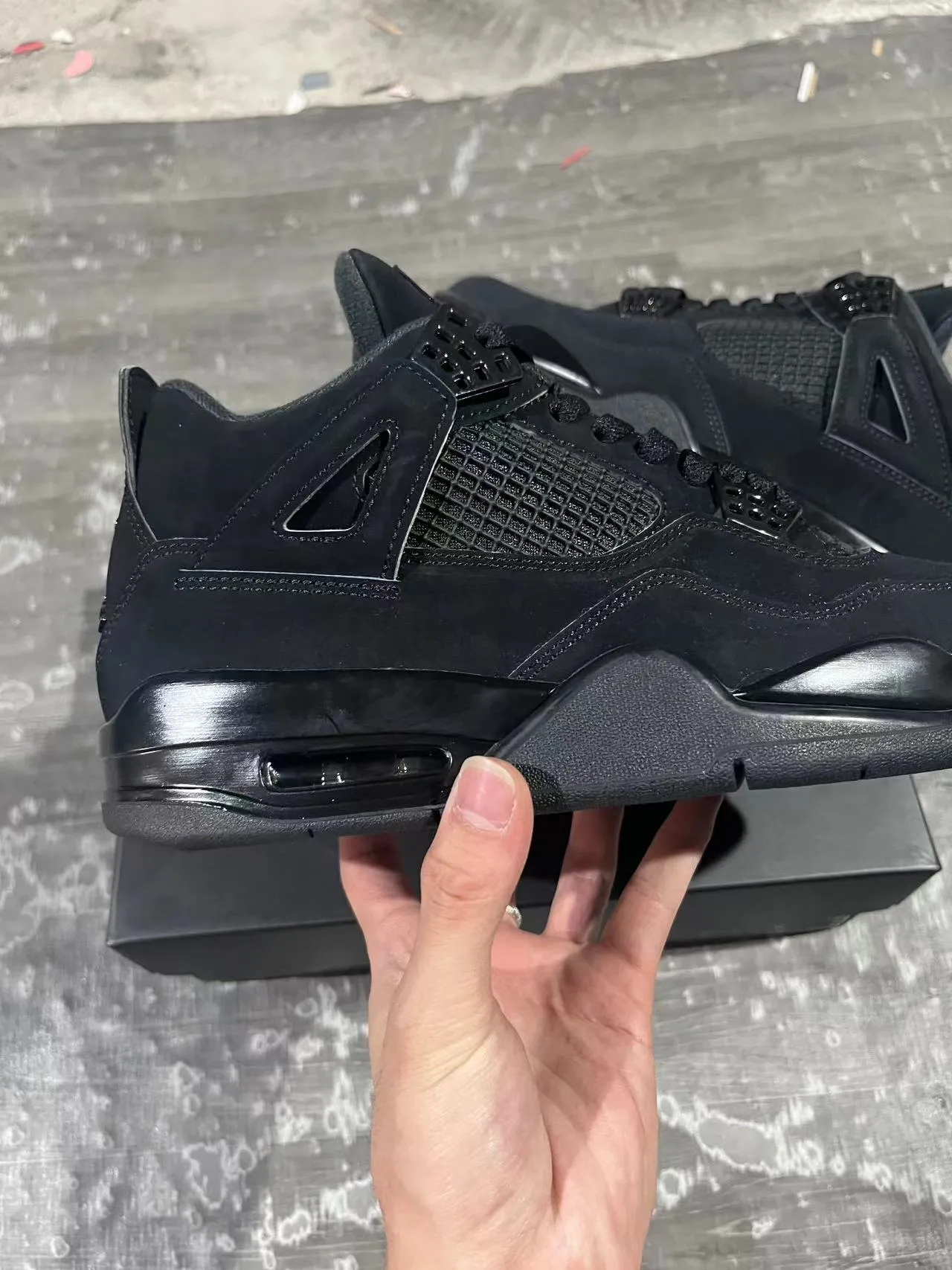 Air Jordan 4 All-Black Basketball Shoes 6