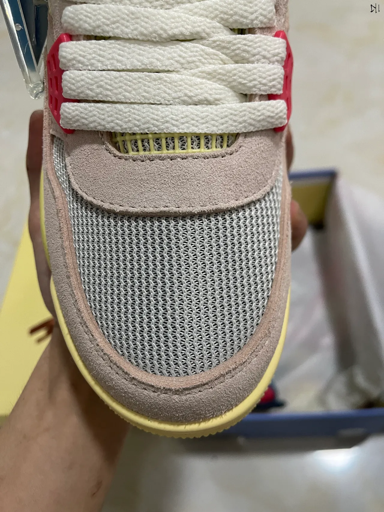 Air Jordan 4 Zapatillas de baloncesto beige amarillo rojo azul 3