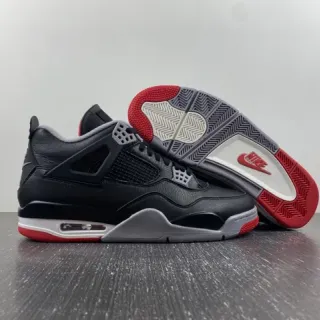 Air Jordan 4 Black Cement Red Basketball Shoes