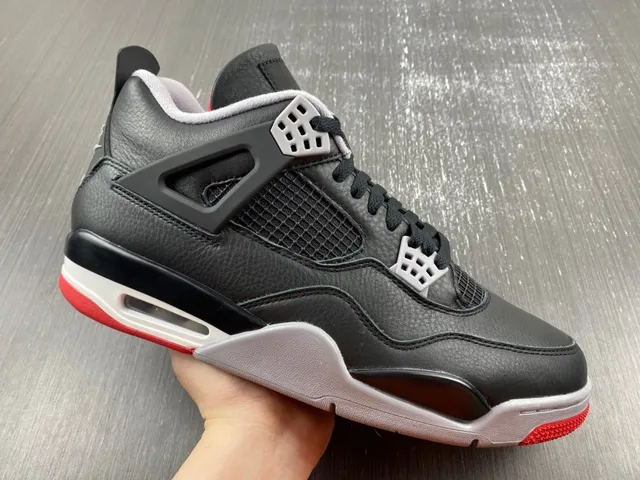 Air Jordan 4 Black Cement Red Basketball Shoes 5