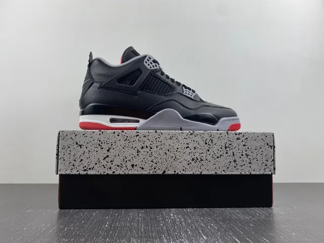 Air Jordan 4 Black Cement Red Basketball Shoes 16