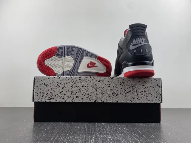 Air Jordan 4 Black Cement Red Basketball Shoes 17