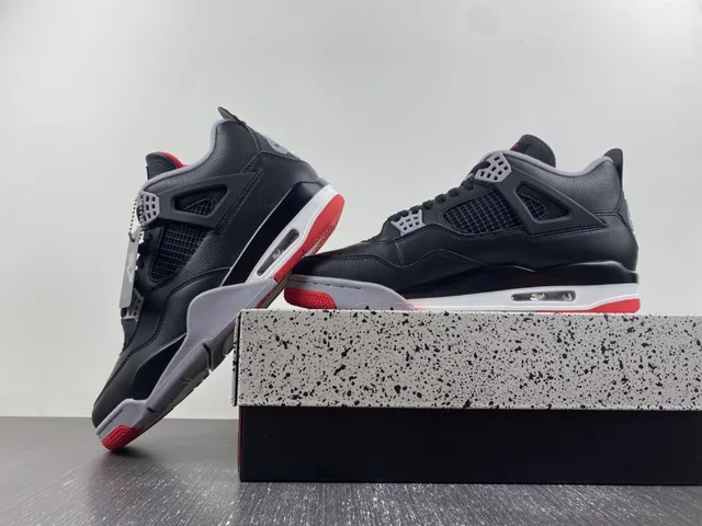 Air Jordan 4 Black Cement Red Basketball Shoes 18