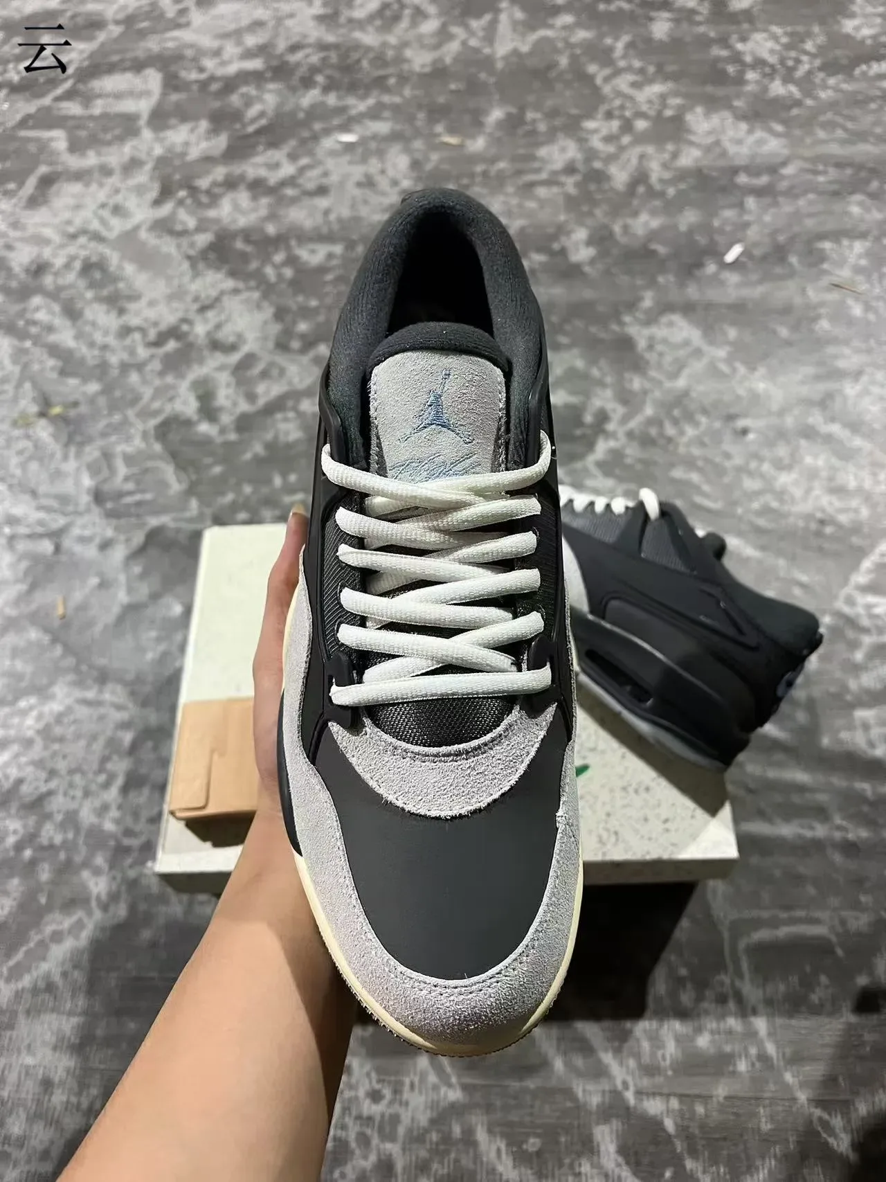 Air Jordan 4 Black Gray Cream Lifestyle Sneakers 3
