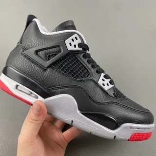 Air Jordan 4 Black Gray Red Basketball Shoes