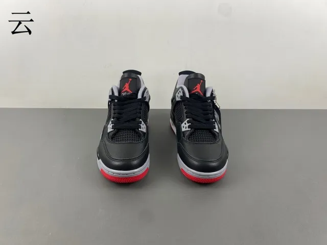 Air Jordan 4 Black Gray Red Basketball Shoes 3