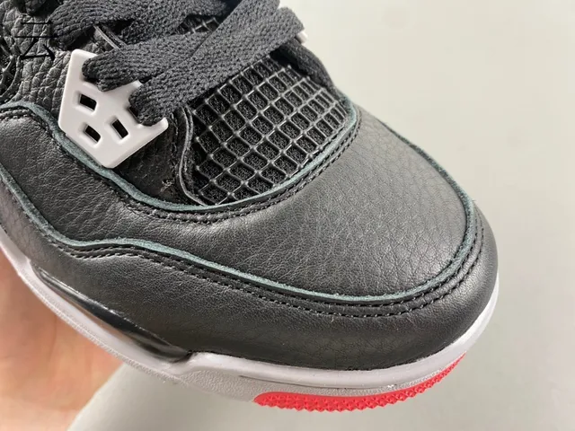 Air Jordan 4 Black Gray Red Basketball Shoes 16