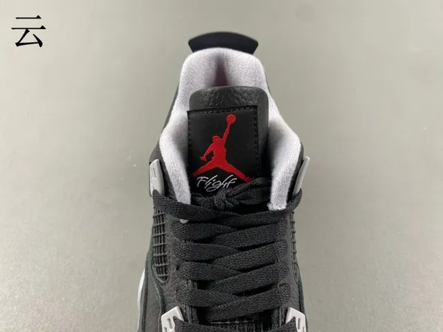 Air Jordan 4 Black Gray Red Basketball Shoes 8