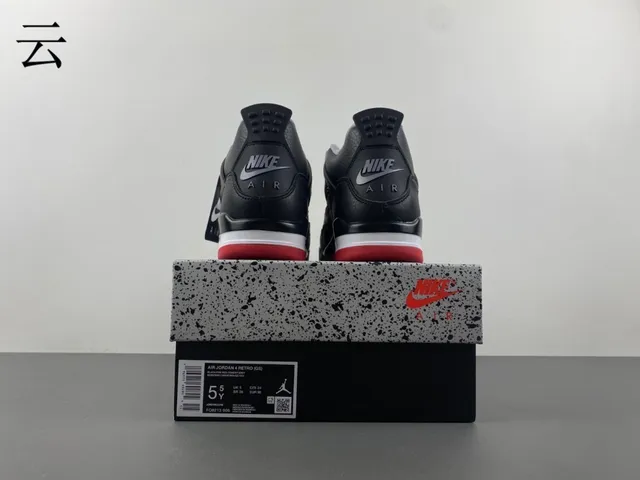 Air Jordan 4 Black Gray Red Basketball Shoes 15