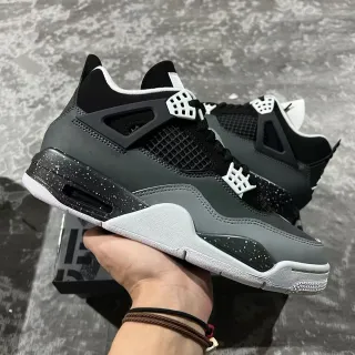 Air Jordan 4 Black Gray Speckle Basketball Shoes