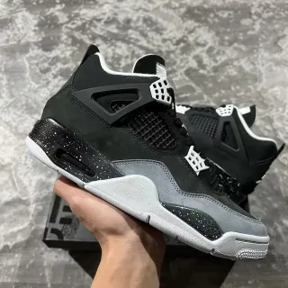 Air Jordan 4 Black Gray Speckled Basketball Shoes