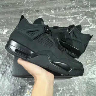 Air Jordan 4 Black Monochromatic Basketball Shoes