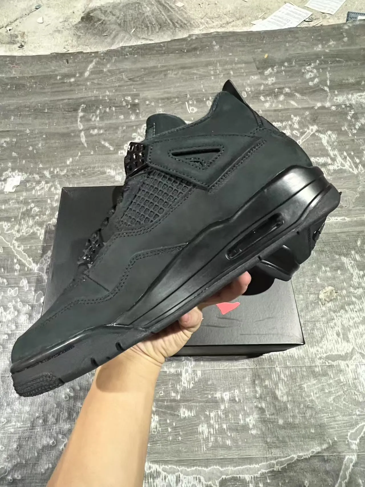 Air Jordan 4 Black Monochromatic Basketball Shoes 5