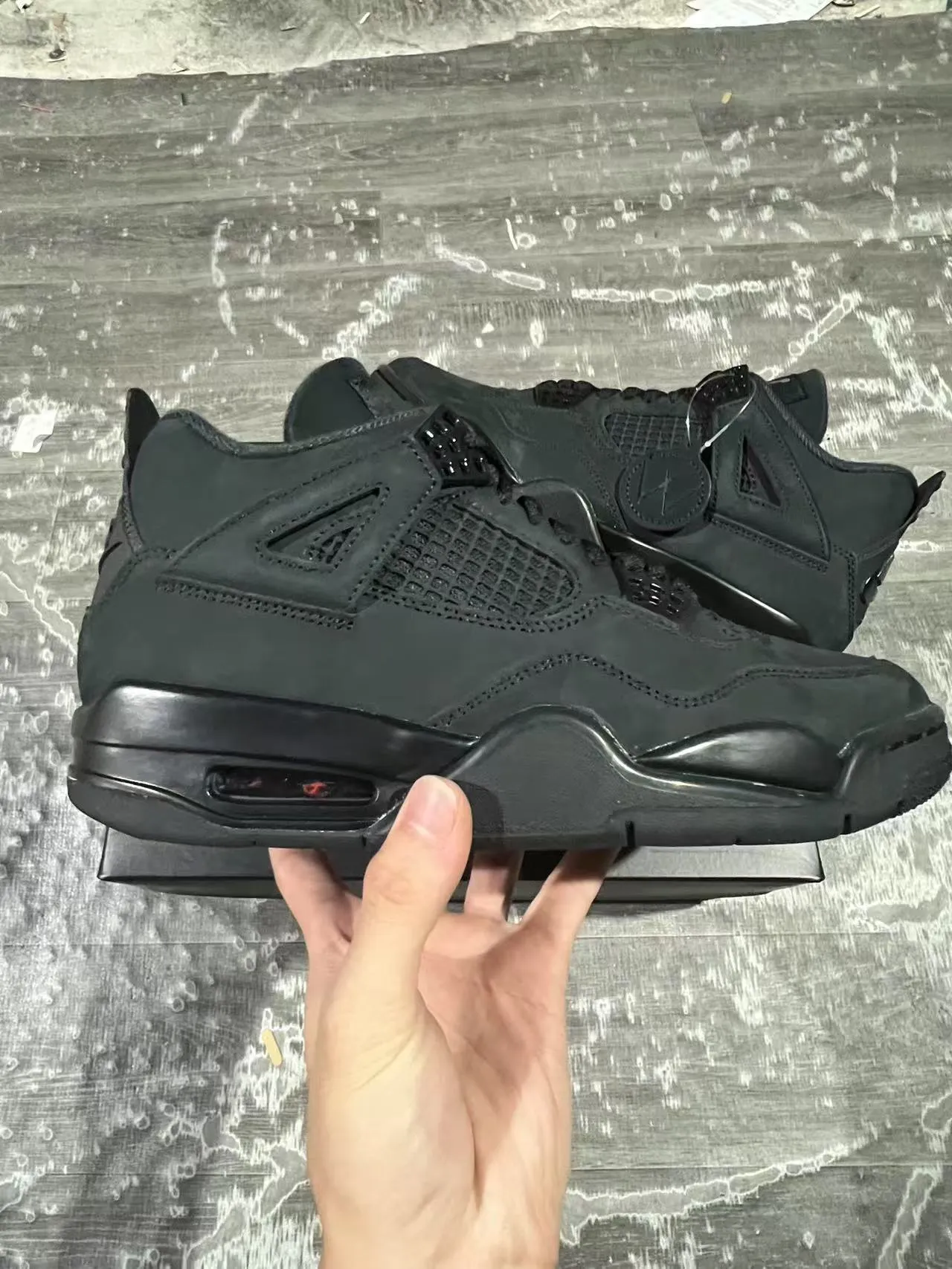 Air Jordan 4 Black Monochromatic Basketball Shoes 7