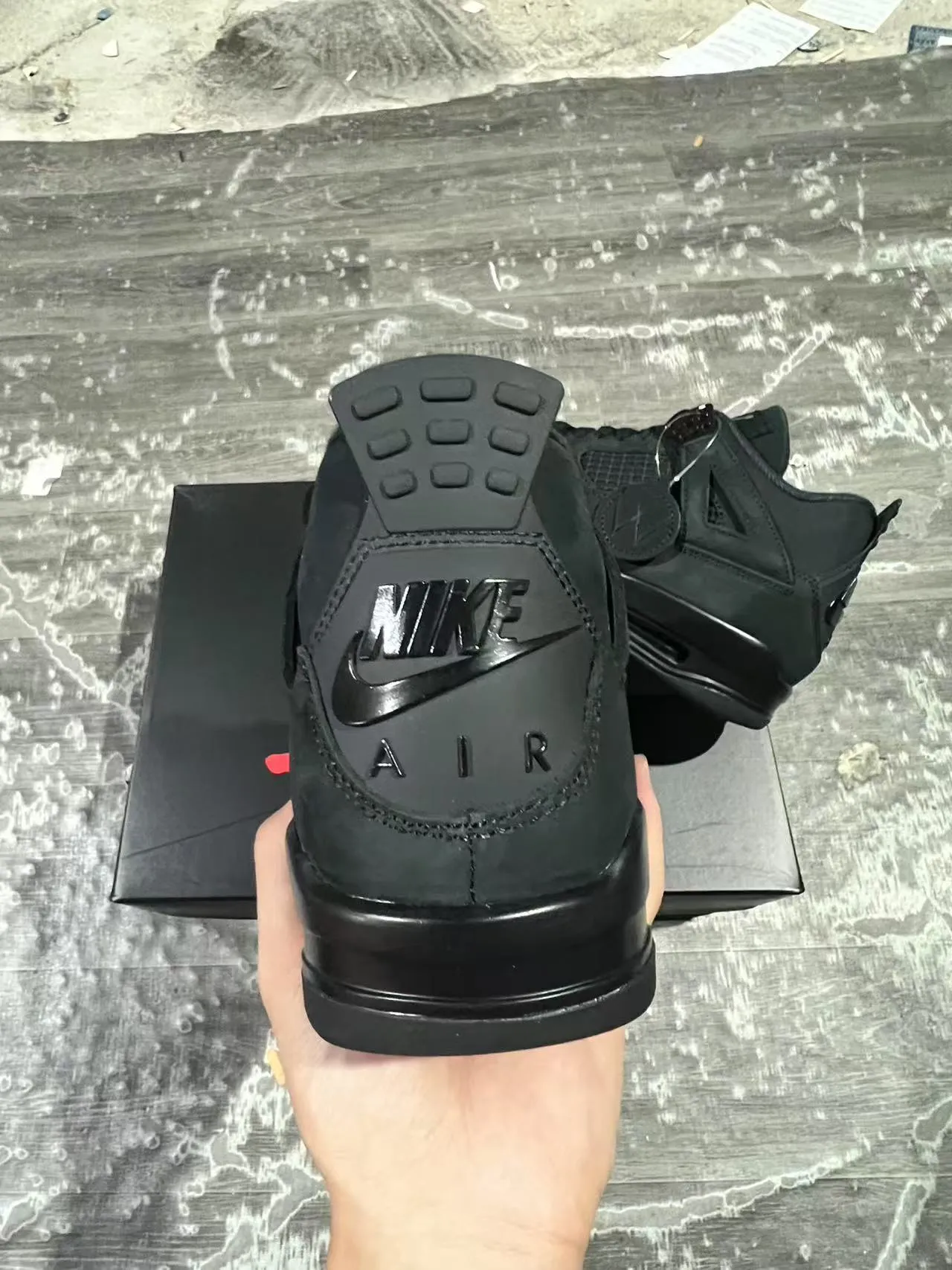 Air Jordan 4 Black Monochromatic Basketball Shoes 8