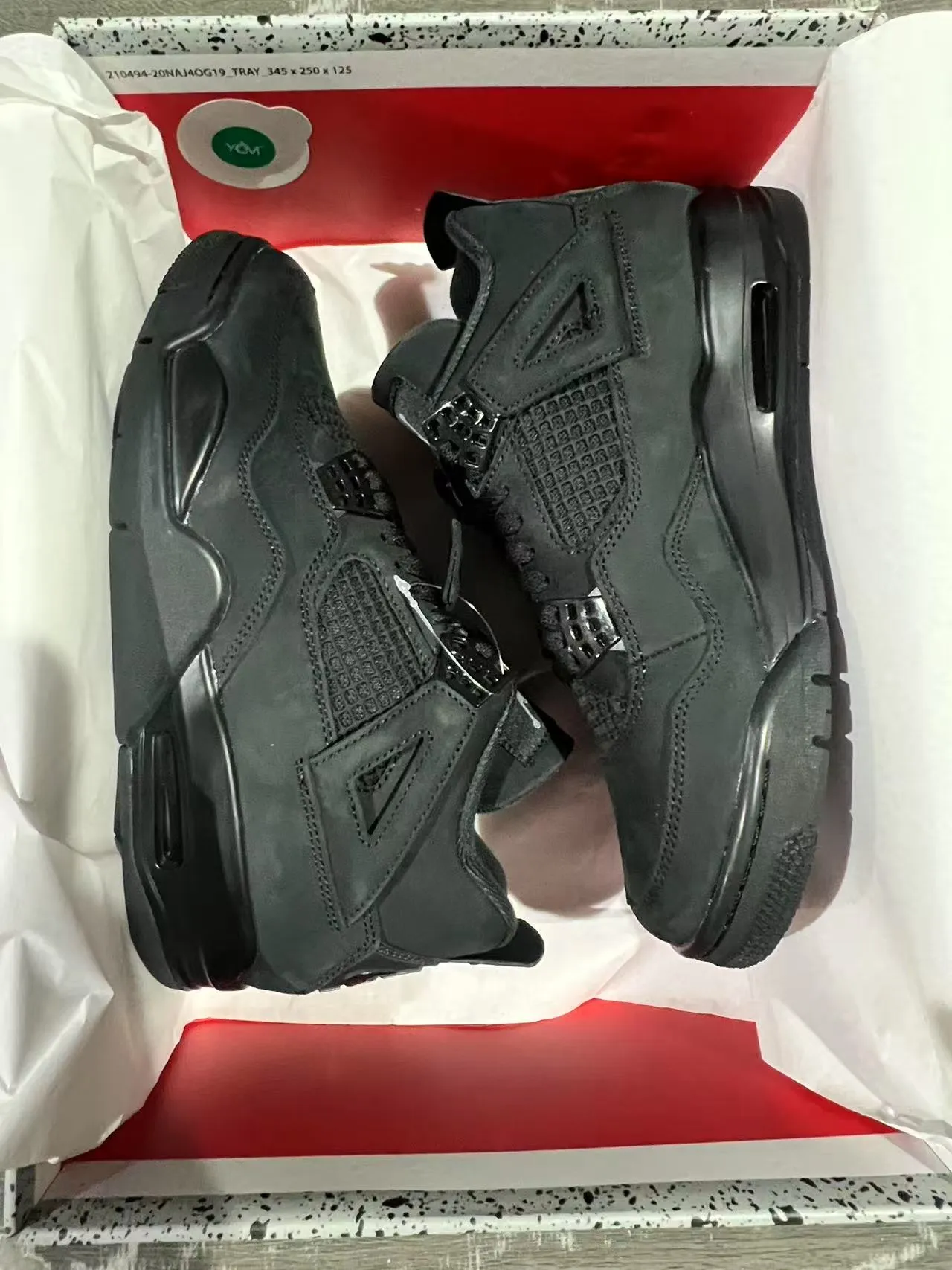 Air Jordan 4 Black Monochromatic Basketball Shoes 9